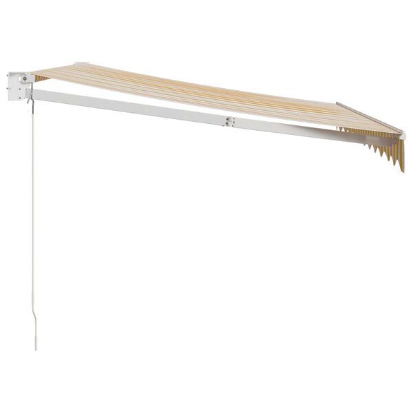 vidaXL Zwijana markiza, ż&oacute;łto-biała, 3,5x2,5 m, tkanina i aluminium