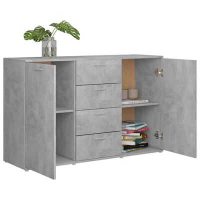 vidaXL Szafka, szarość betonu, 120x35,5x75 cm, materiał drewnopochodny