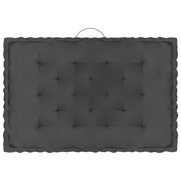 vidaXL Poduszki na podłogę lub palety, 4 szt., antracytowe, bawełniane