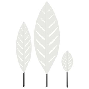 vidaXL St stake ogrodowy 3 szt. 116,5 x 35 x 3 cm Stal Biały