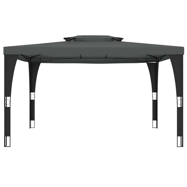 vidaXL Altana ogrodowa z podw&oacute;jnym dachem, antracytowa, 3,98x2,98 m