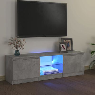vidaXL Szafka pod TV, z oświetleniem LED, szara, 120 x 30 x 35,5 cm