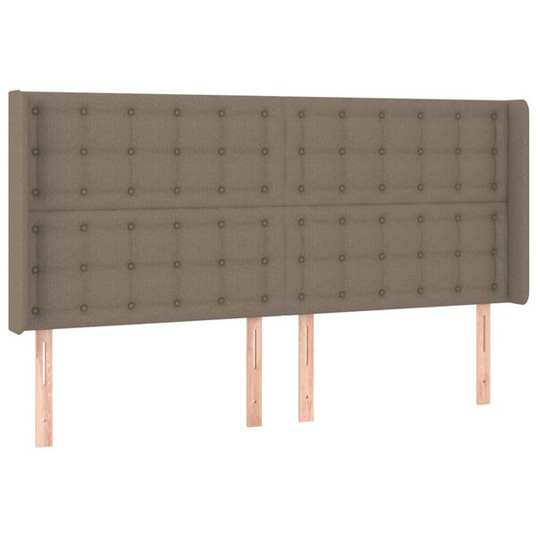 vidaXL Zagł&oacute;wek uszak, taupe, 203x16x118/128 cm, tkanina