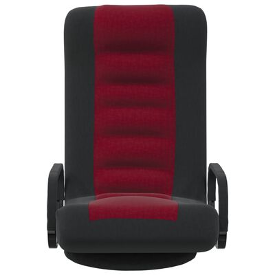 vidaXL Obrotowe krzesło podłogowe, czerń i winna czerwień, tkanina