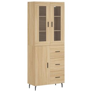 vidaXL Witrynka, dąb sonoma, 69,5x34x180 cm, materiał drewnopochodny