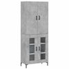 vidaXL Witrynka, szarość betonu 69,5x34x180 cm materiał drewnopochodny