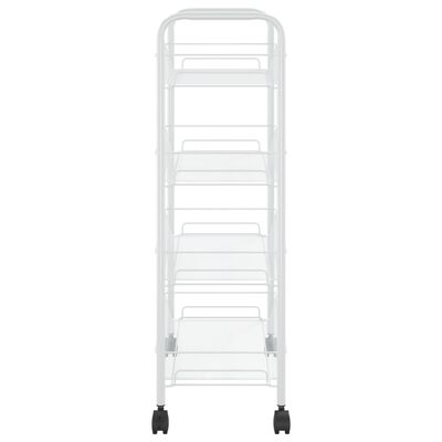 vidaXL 4-piętrowy wózek kuchenny, biały, 46x26x85 cm, żelazo