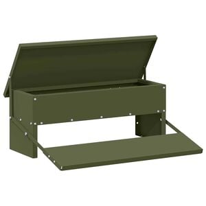 vidaXL Karmnik na pedały dla kur Oliwkowy zielony 48,5 x 39,5 x 19 cm