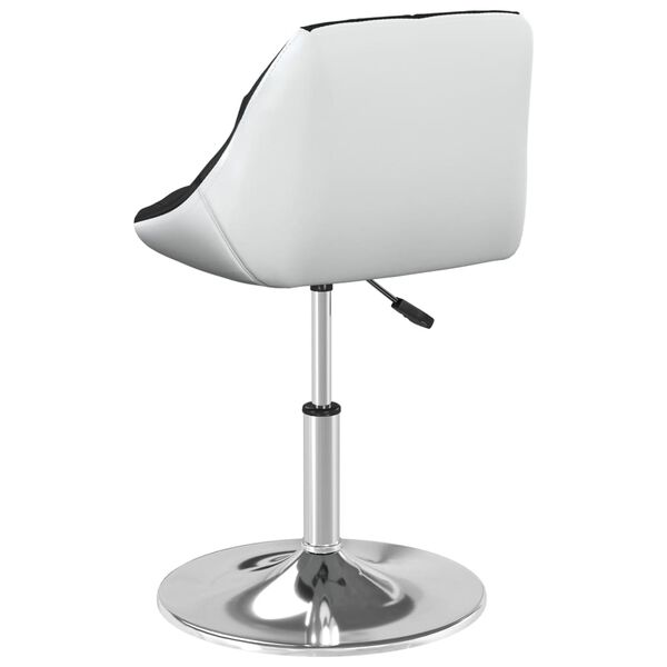 vidaXL Krzesło stołowe, czarno-białe, obite sztuczną sk&oacute;rą