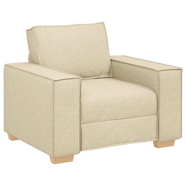 vidaXL Sofa Fotel Kremowy 60 cm Tkanina