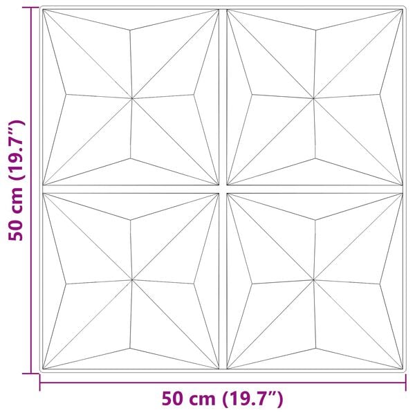 vidaXL Panele ścienne 24 pcs Beton origami 50 x 50 cm Pianka XPS