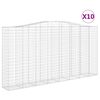 vidaXL Kosze gabionowe, 10 szt, 400x50x200/220cm, galwanizowane żelazo