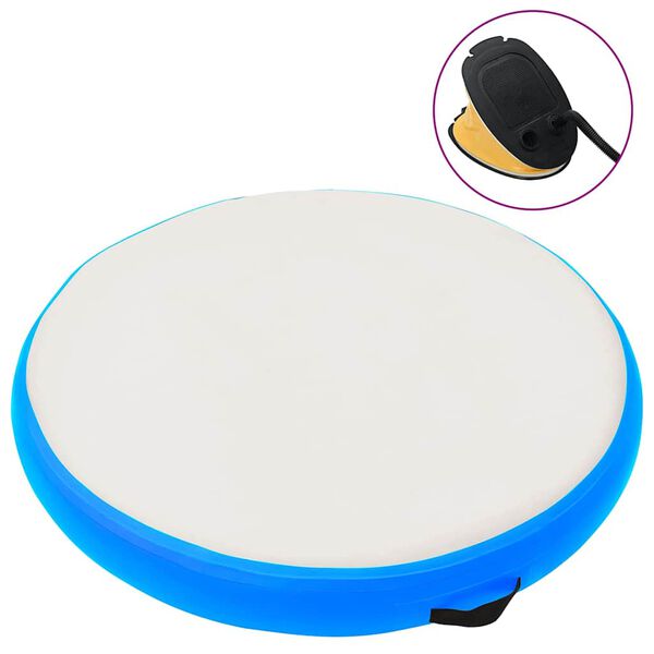 vidaXL Mata gimnastyczna z pompką, 100x100x10 cm, PVC, niebieska