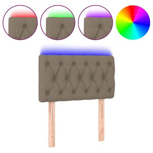 vidaXL Zagł&oacute;wek do ł&oacute;żka z LED, taupe, 80x7x78/88 cm, tkanina