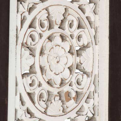 vidaXL Ręcznie rzeźbiony panel ścienny, MDF, 60x60x1,5 cm, brąz i biel