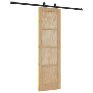 vidaXL Drzwi przesuwne Naturalny i czarny 61 x 198,5 cm