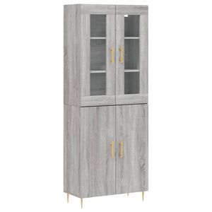 vidaXL Witrynka szary dąb sonoma 69,5x34x180cm materiał drewnopochodny