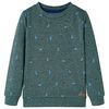 vidaXL Bluza dziecięca, ciemnozielony melanż, 104