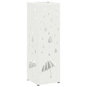 vidaXL Stojak na Parasol Deszczowy Biały 15,5 x 15,5 x 49 cm Stal