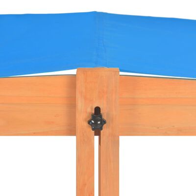 vidaXL Piaskownica z zadaszeniem, drewno jodłowe, 115x115x115 cm