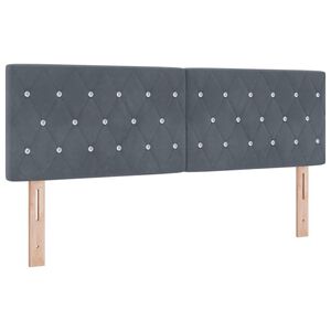 vidaXL Zagł&oacute;wek Ciemnoszary 144 cm Aksamit