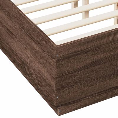 vidaXL Rama łóżka, brązowy dąb, 120x190 cm, materiał drewnopochodny