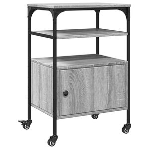 vidaXL Stojak na drukarkę, 3-poziomowy, szary dąb sonoma, 50x40x76 cm