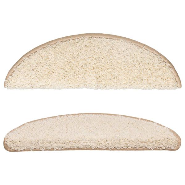 vidaXL Maty na schody 15 szt. 56x17x3 cm Kremowe półokrągłe