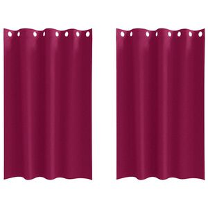 vidaXL Firany blackout z k&oacute;łkami 2 szt. Czerwone wino 175 x 140 cm