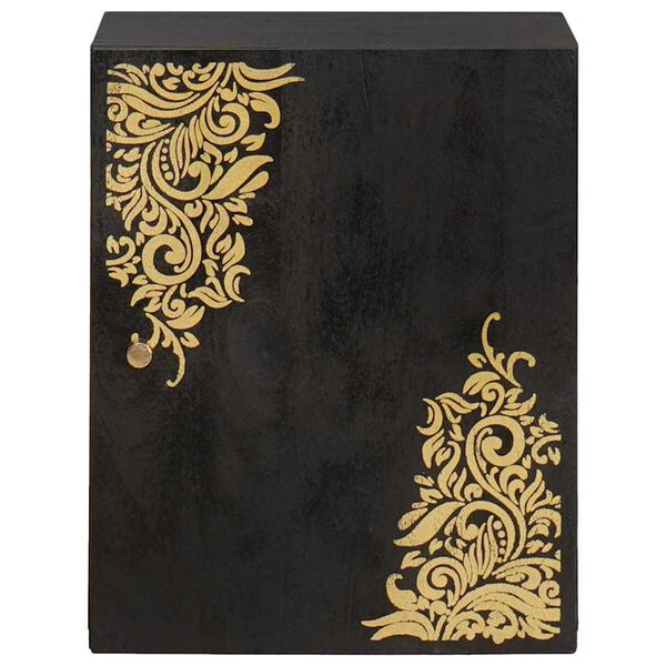 vidaXL Szafka ścienna z drzwiami Czarny 38 x 33 x 48 cm Drewno z mango