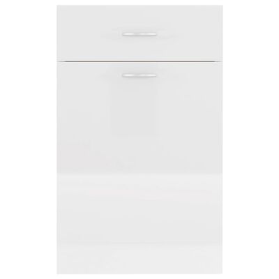 vidaXL Szafka z szufladą, wysoki połysk, biala, 50x46x81,5 cm