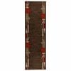 vidaXL Dywan Bieżnik FLORNES Tkany brązowy Liście 67 x 350 cm PP 7 mm