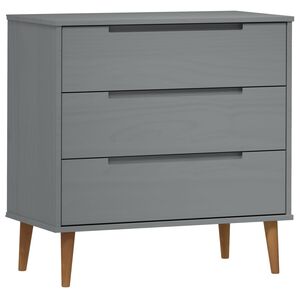 vidaXL Komoda MOLDE, szara, 80x40x80 cm, lite drewno sosnowe