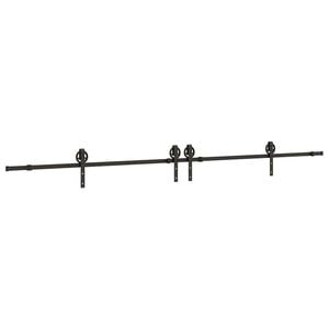 vidaXL System do montażu drzwi przesuwnych, 366 cm, stal, czarny