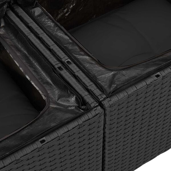 vidaXL Zestaw Sof na Ogr&oacute;d z przechowywaniem 8 pcs Czarny polirattan