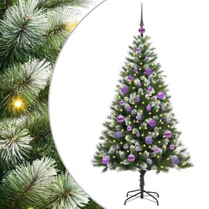 vidaXL Sztuczna Choinka z Zawiasami i Pokryciem Śniegiem 150 LED