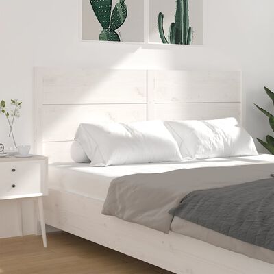vidaXL Wezgłowie łóżka, białe, 186x4x100 cm, lite drewno sosnowe