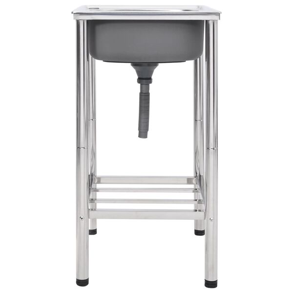 vidaXL Zlewozmywak kempingowy, jednokomorowy, stal nierdzewna