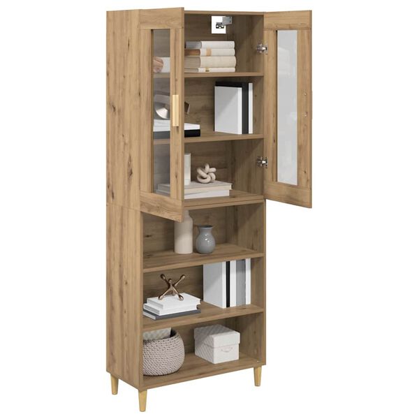 vidaXL Highboard Dąb rzemieślniczy 69,5 x 34 x 180 cm