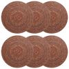 vidaXL Podkładki z trawy morskiej 6 pcs brązowy &Oslash; 30 cm