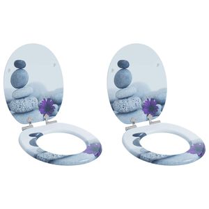 vidaXL Deska toaletowa 2 pcs Szary 44 x 38 cm Płyta MDF