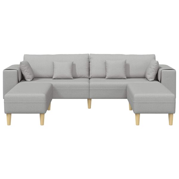 vidaXL Sofa z poduszką 3 pcs Szary chmur tkanina
