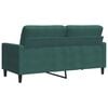 vidaXL Sofa 2-osobowa, ciemnozielona, 140 cm, tapicerowana aksamitem