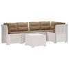 vidaXL 5-osobowa sofa ogrodowa z poduszkami w stylu rattanowym PP
