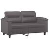 vidaXL 2-osobowa sofa z poduszkami, szara, 120 cm, sztuczna sk&oacute;ra
