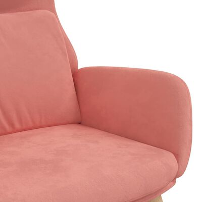 vidaXL Fotel wypoczynkowy, różowy, obity aksamitem