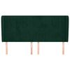 vidaXL Zagł&oacute;wek uszak, ciemnozielony, 203x23x118/128 cm, aksamit