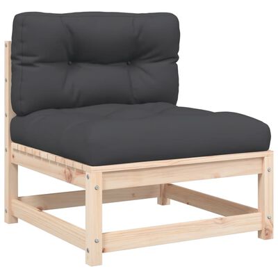 vidaXL Ogrodowa sofa bez podłokietników, z poduszkami, drewno sosnowe