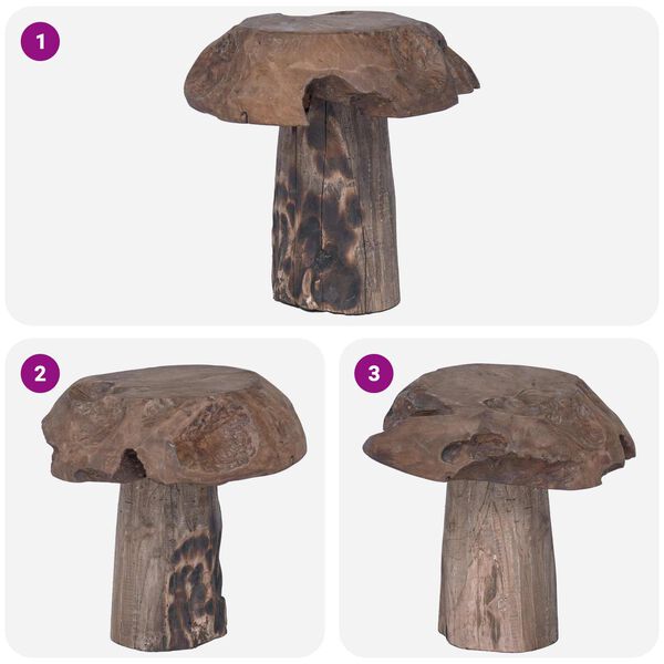 vidaXL Halka Naturalny 35 x 35 x 35 cm Lite drewno teakowe