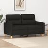 vidaXL Sofa 2-osobowa, czarna, 120 cm, tapicerowana tkaniną